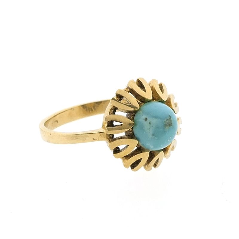 Image 3 of Vintage gold ring with turquoise