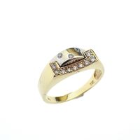 Two-tone gold ring with zirconia