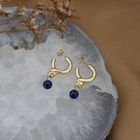 Image 2 of Gold earrings with lapis lazuli