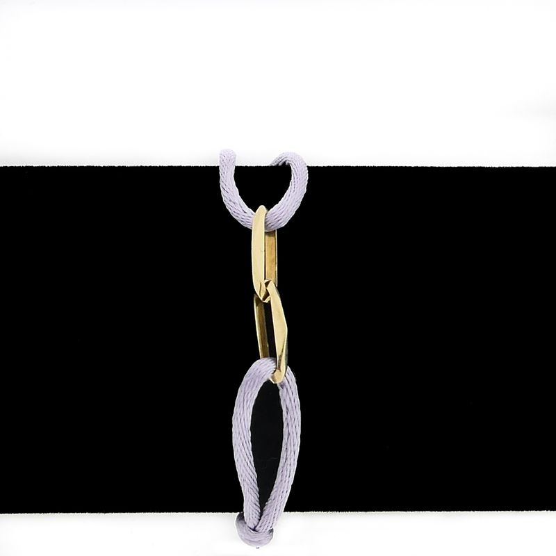 Image 11 of Forever Knots® Handcrafted Lilac Satin Bracelet with Gold Link