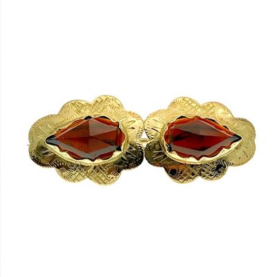 Image 1 of Antique gold brooch with garnet stones