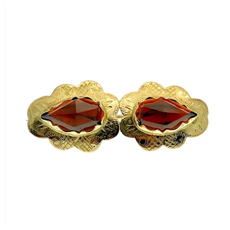 Image 1 of Antique gold brooch with garnet stones