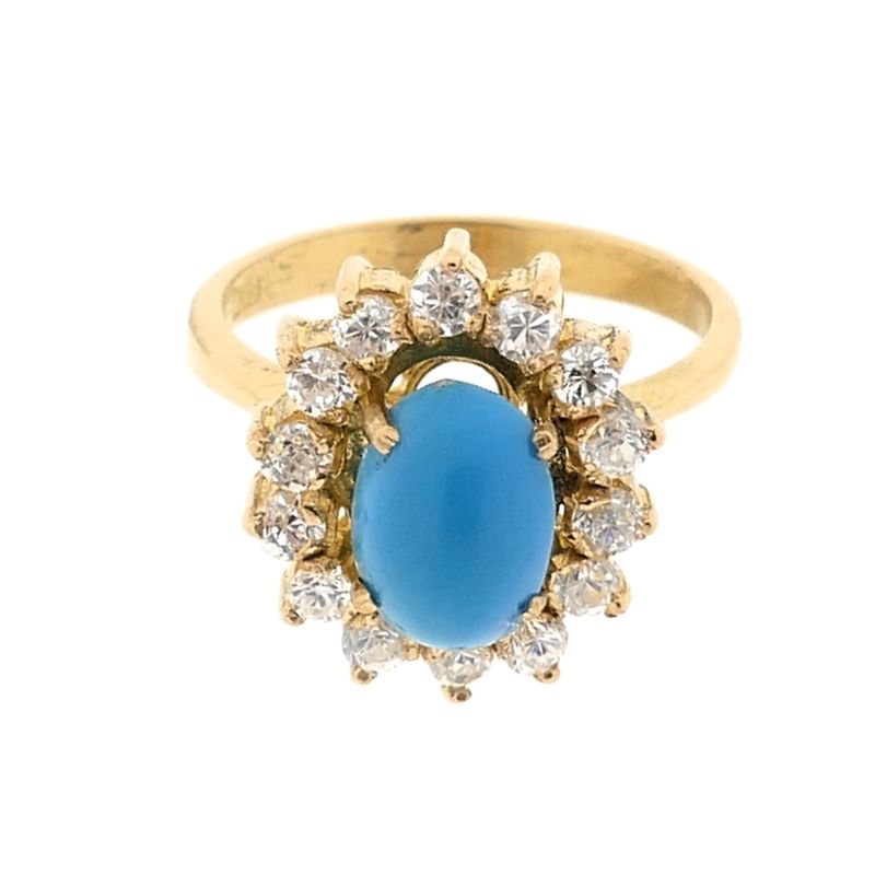 Image 8 of Gold ring with topaz and zirconia