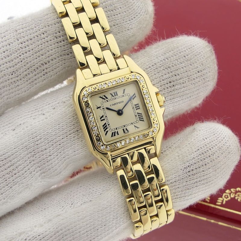 Image 11 of Cartier Panthère; 18k gold ladies' watch with diamonds