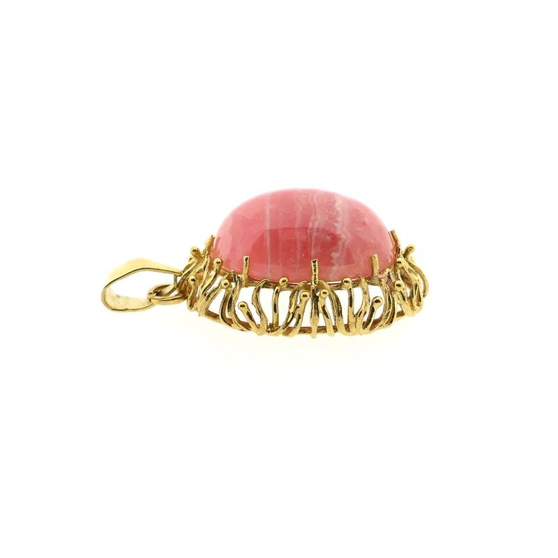 Image 8 of Vintage Gold Pendant with Rhodochrosite