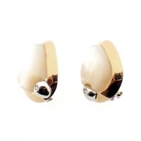 Talento two-tone gold earrings with mother-of-pearl and diamond; 0.04 ct.