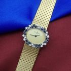 Image 2 of Baume Mercier Vintage; 14k. gouden horloge met briljanten en saffier