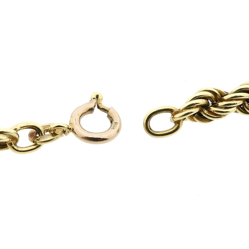 Image 4 of Twisted Gold Link Necklace; 14 Karat; 51.5 cm