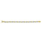Image 4 of Two-tone gold link bracelet with diamonds; 1.00 ct.