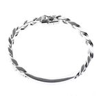 Image 1 of Silver gourmet link bracelet with engraving plate