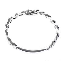 Silver gourmet link bracelet with engraving plate