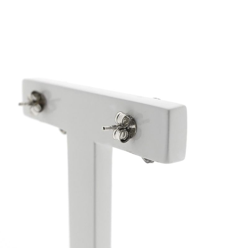 Image 4 of Silver stud earrings with marcasite and garnet