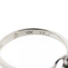 Image 6 of 14K White Gold Flower Ring with Diamond; Size 17.5