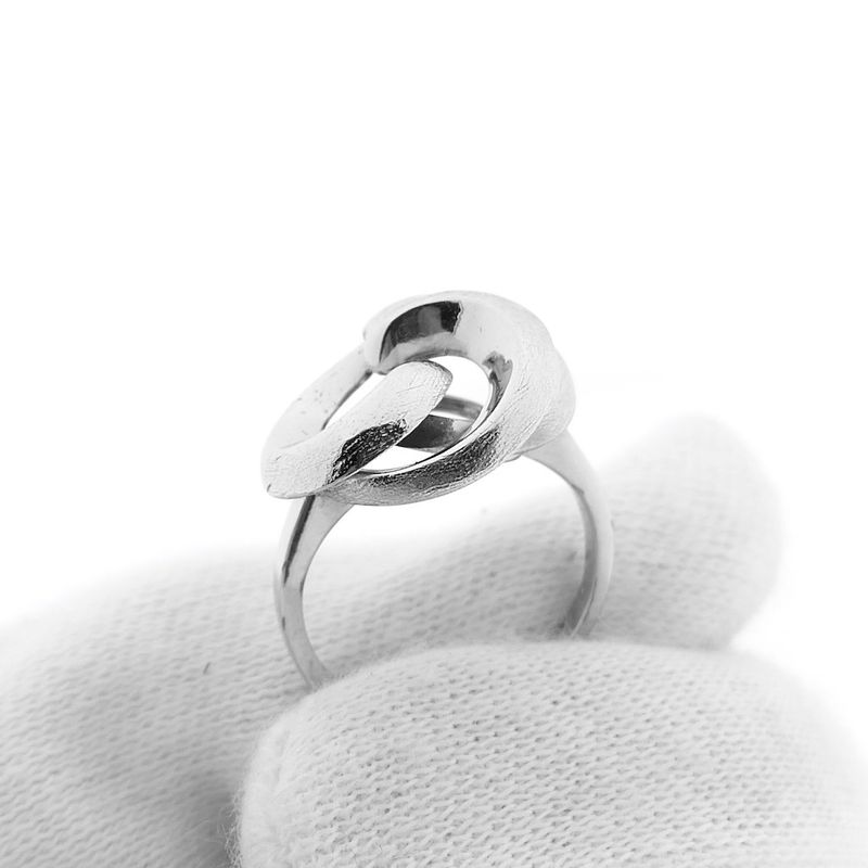 Image 7 of White gold ring; knotted