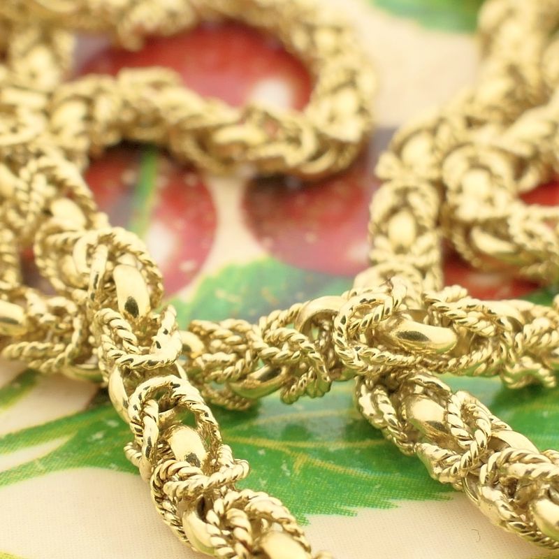 Image 7 of Gold square king link necklace
