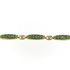 Image 4 of Gold bracelet with emerald and diamond; 0.04 ct. | 18.5 cm