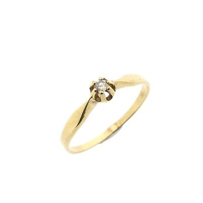 Image 1 of Gold solitaire ring with diamond; 0.04 ct.
