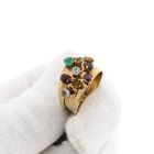 Image 11 of 18K Gold Harem Ring with Gemstones