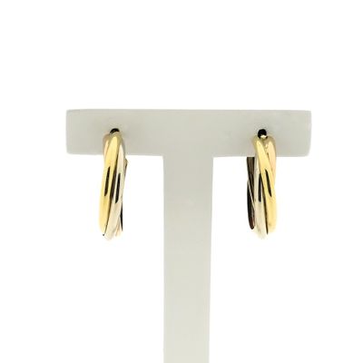 Image 1 of Tricolor gold twisted earrings