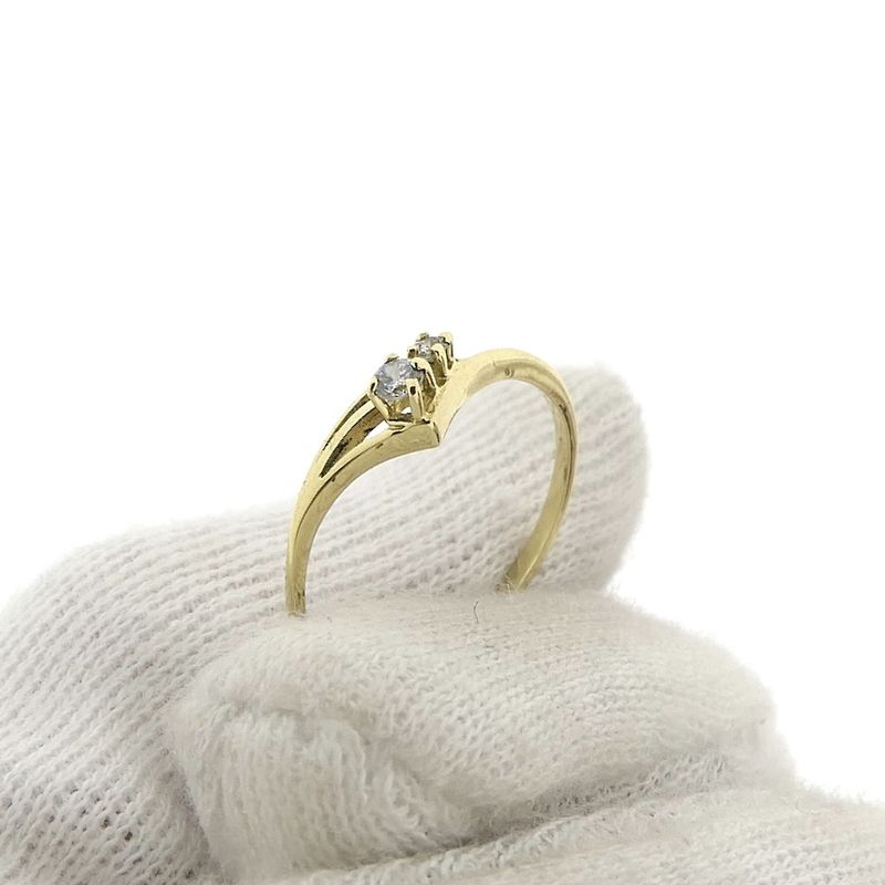 Image 7 of Gold subtle ring with zirconia stones