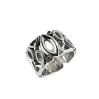 Silver wide fantasy ring