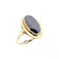 Vintage gold ring with hematite