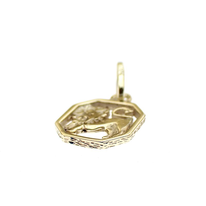 Image 3 of Gold zodiac sign pendant; Leo