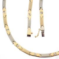 Two-tone gold fantasy link necklace