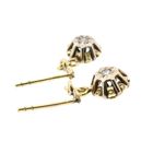 Image 8 of Bicolor Gold Earrings with Floral Pendant and Diamonds