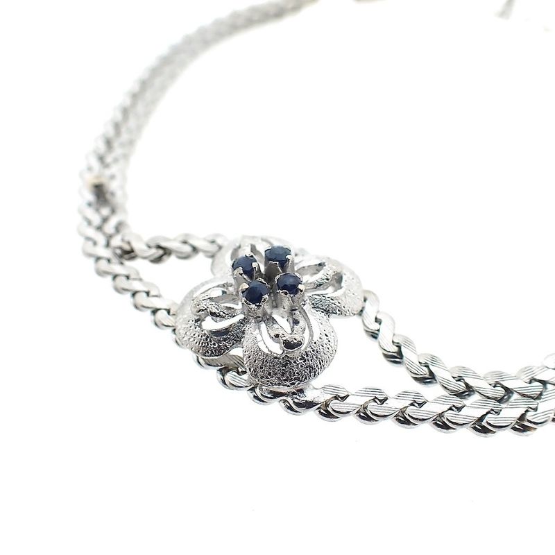 Image 4 of Exclusive white gold bracelet with sapphire | 18.5 cm