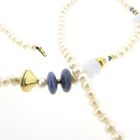 Image 6 of Gold baroque pearl necklace with chalcedony and sodalite; Schoeffel