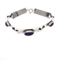 Silver bracelet with amethyst | 18.5 cm