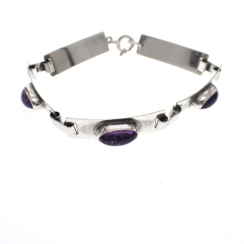 Image 1 of Silver bracelet with amethyst | 18.5 cm