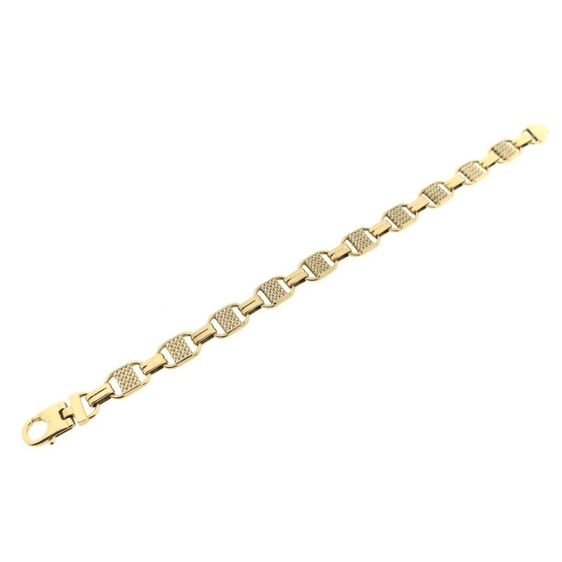 Image 6 of Gold link bracelet with zirconia; 22 cm