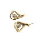 Image 7 of Gold stud earrings with pearl and diamond; 0.02 ct.