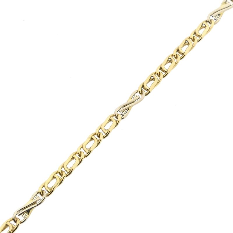 Image 7 of Two-tone gold navy link bracelet with diamonds