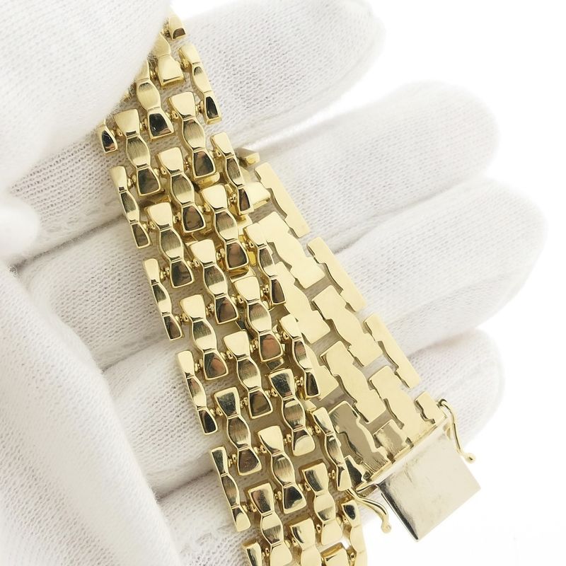 Image 6 of Gold wide tank link bracelet