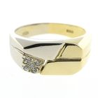 Image 7 of 18-karat two-tone gold men's ring with a 0.05-ct diamond.