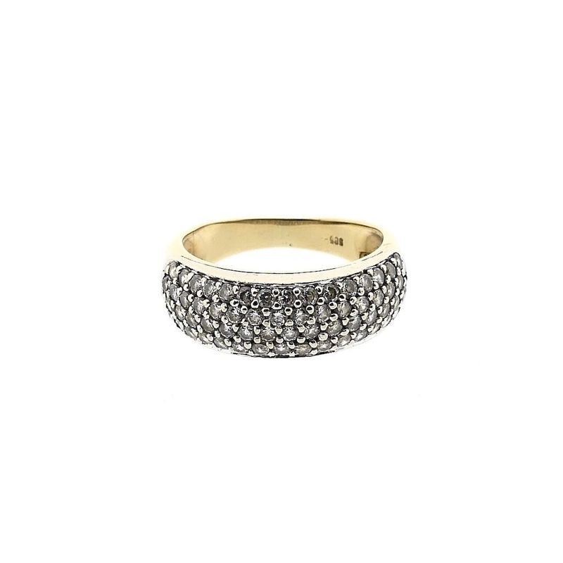 Image 3 of Golden Pavé Ring with Zirconia