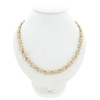 Solid gold necklace with diamonds; Approx. 7.68 ct.