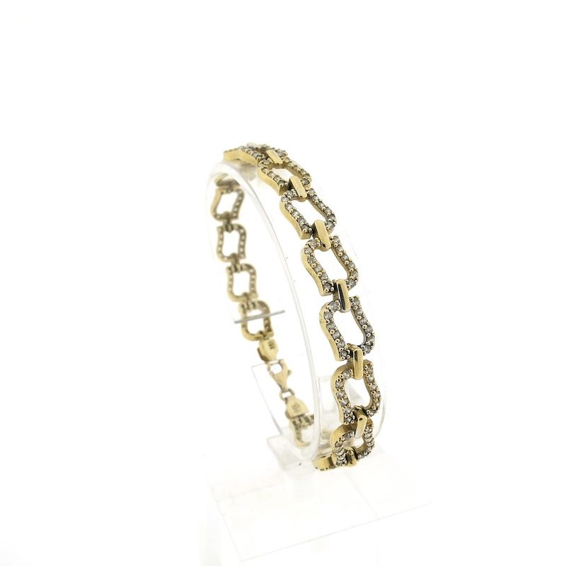 Image 1 of Gold link bracelet with zirconia