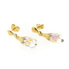 Image 4 of Gold stud earrings with crystal