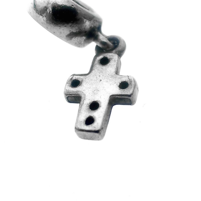 Image 4 of Pandora charm; Silver; Silver Spacer With Cross
