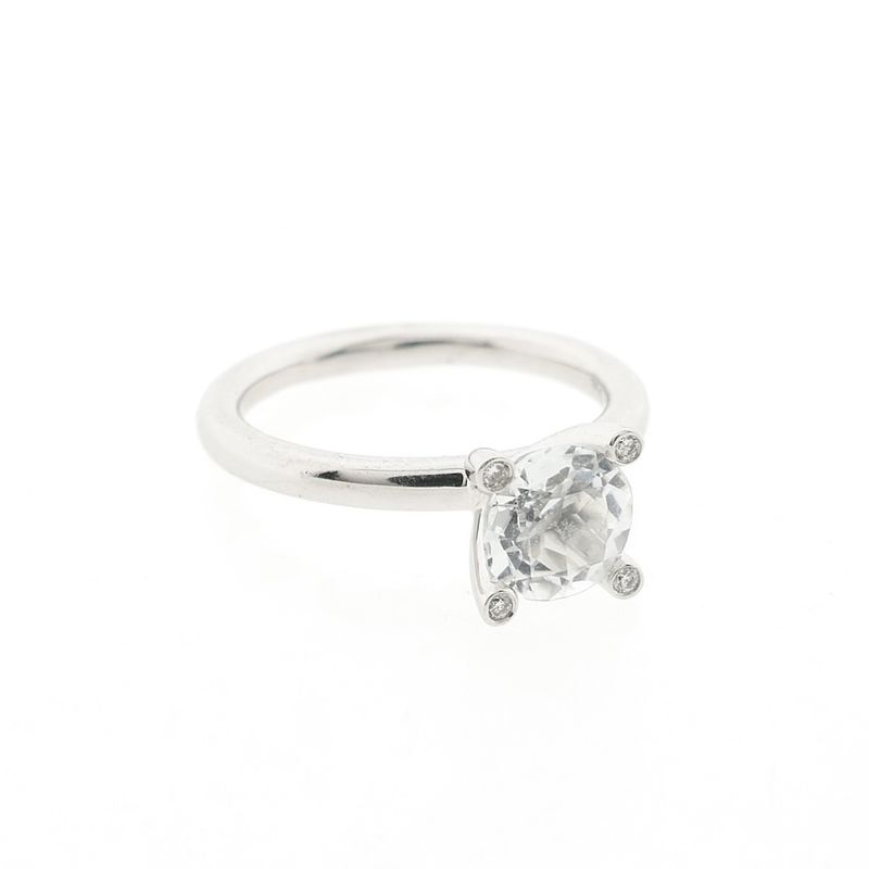 Image 5 of Bron Jewelry white gold 'Phlox' ring set with Lemonquartz and 0.04 ct diamond.