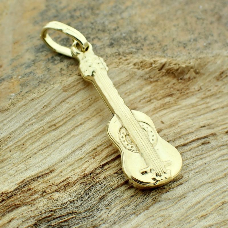 Image 2 of Gold pendant of a Spanish guitar