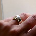 Afbeelding 6 van Bicolor gouden crossover ring