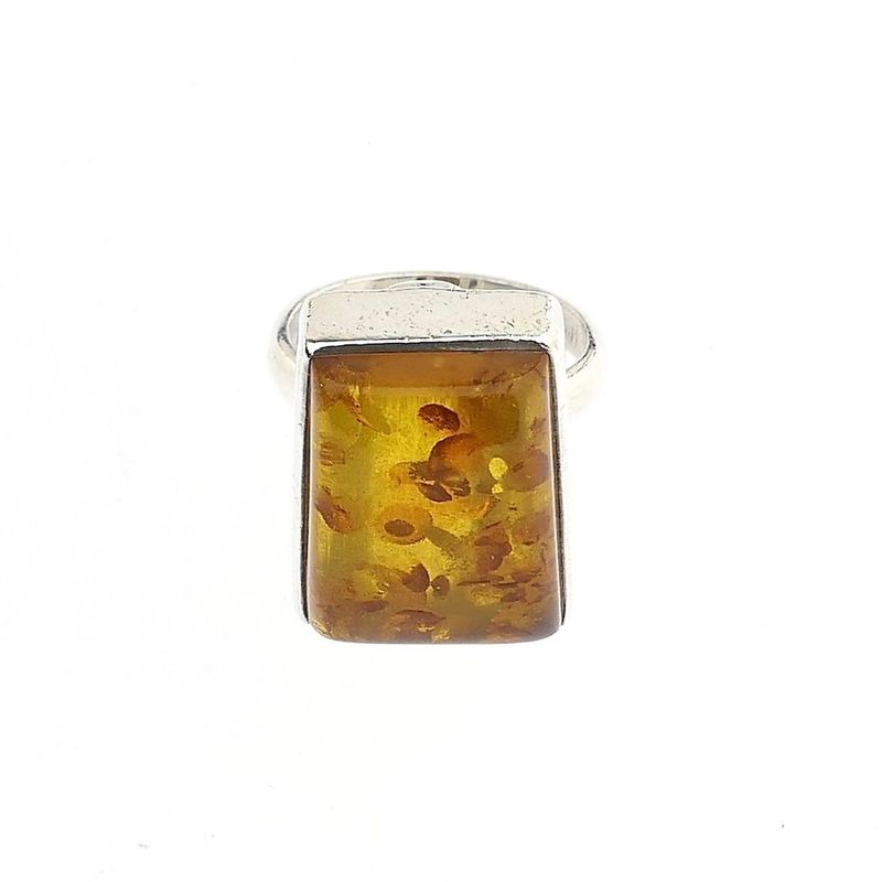 Image 3 of Silver ring with amber
