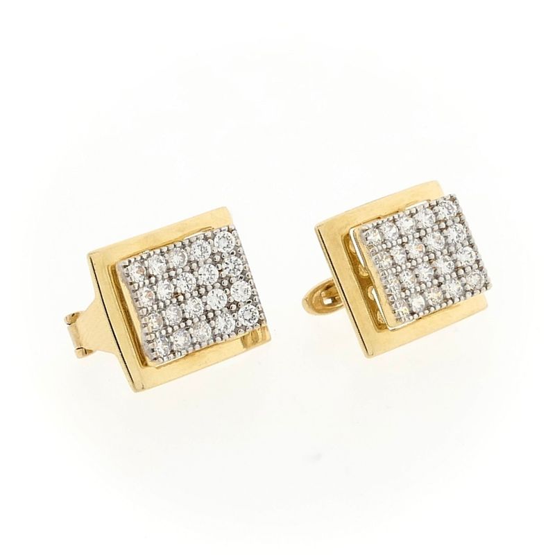 Afbeelding 4 van Gouden oorstekers met zirconia