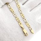 Image 9 of Bicolor Gold Falcon Eye Link Bracelet; Midas; 14 Karat; 19.5 cm