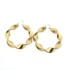 Image 6 of Gold spiral hoop earrings; Ø 45 mm